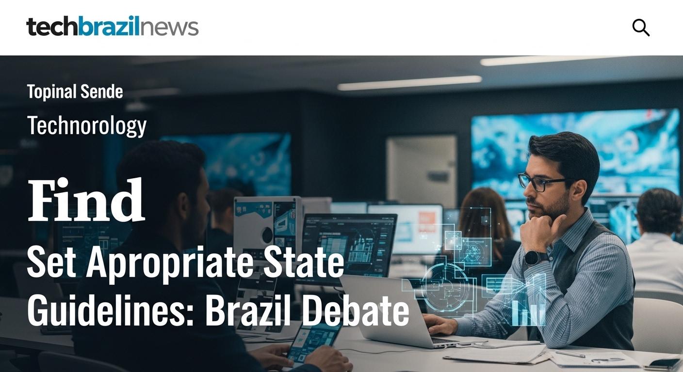 Editorial illustration of Brazil technology policy and surveillance debate