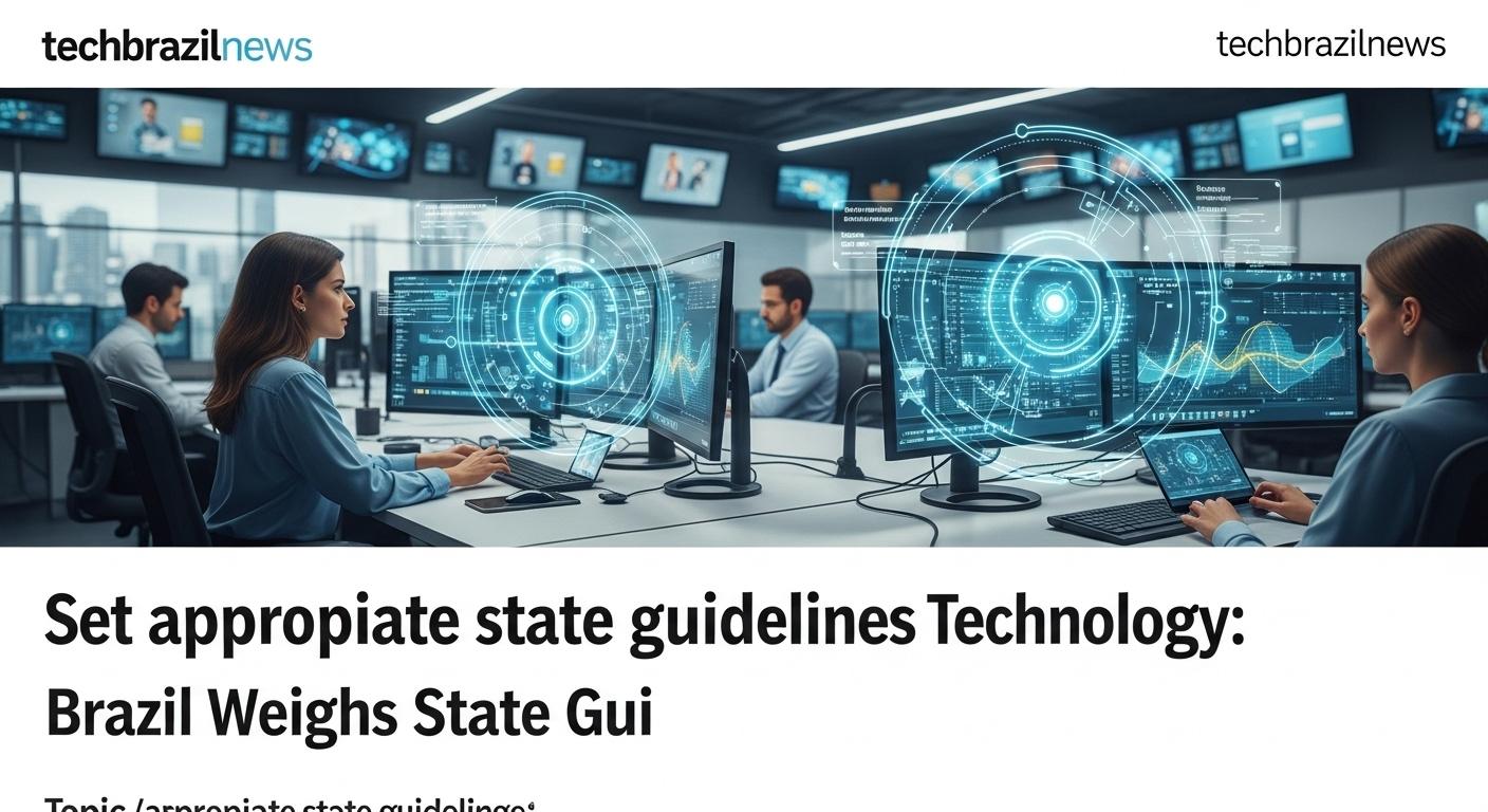 Policy analyst examining technology surveillance guidelines in Brazil newsroom