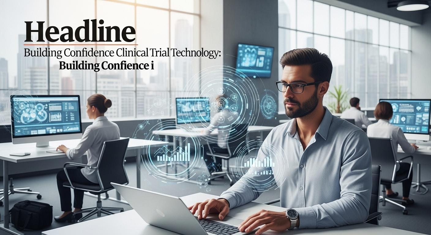 Brazilian clinical trial data dashboard with compliance icons